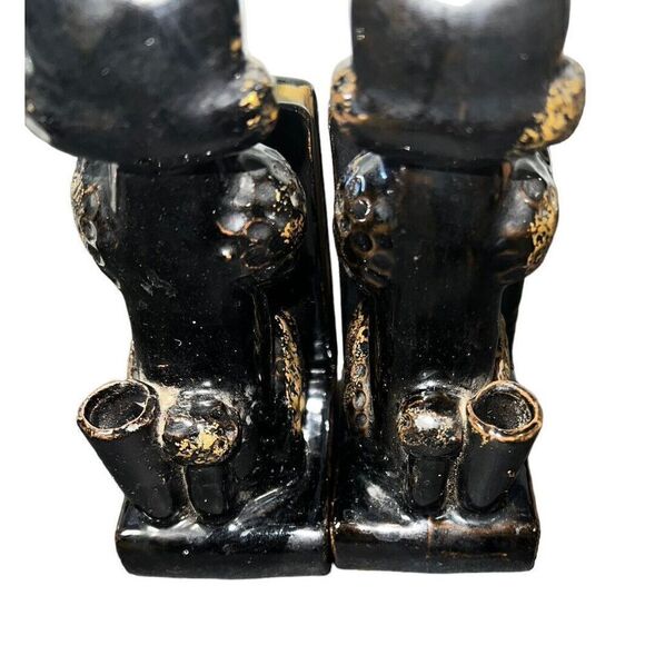 Vintage poodle bookends with pen holders Japanese redware MCM - Picture 3 of 7
